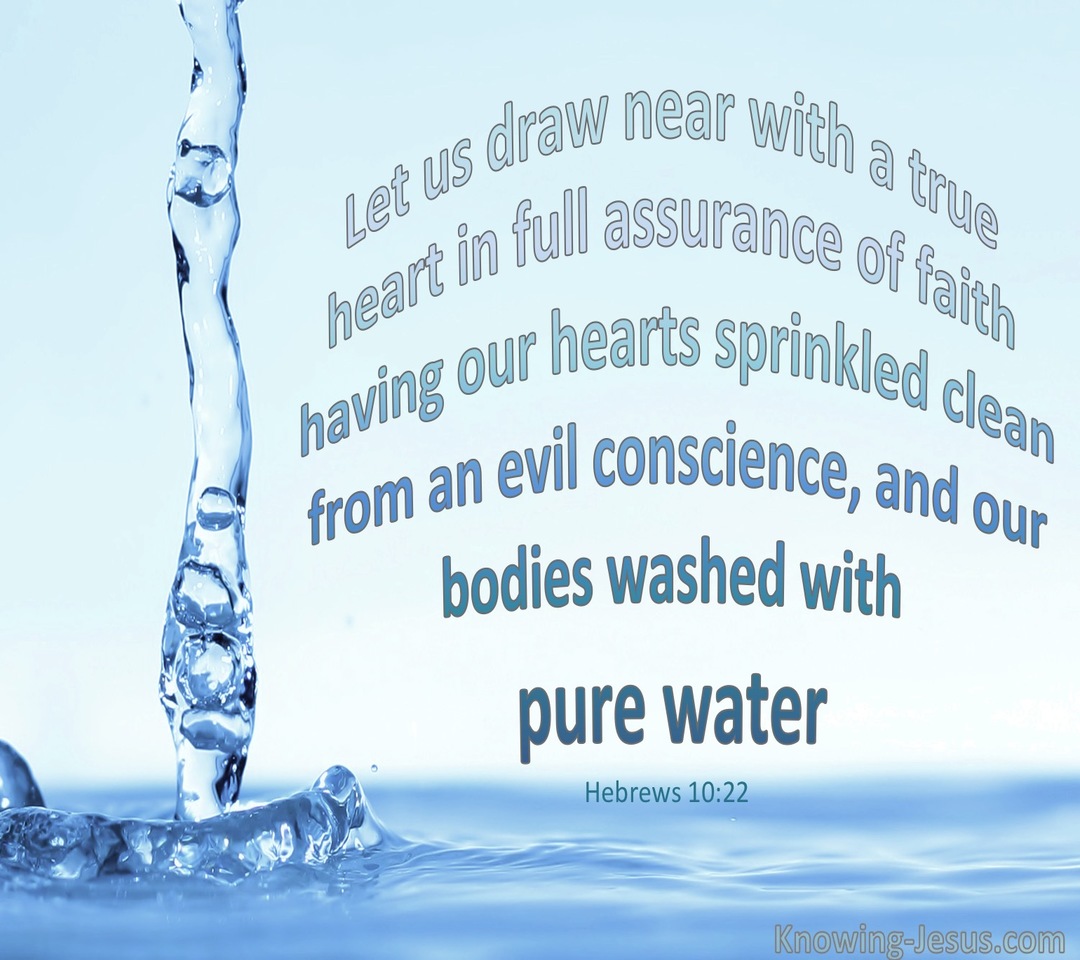 Hebrews 10:22 Bodies Washed With Pure Water (blue)